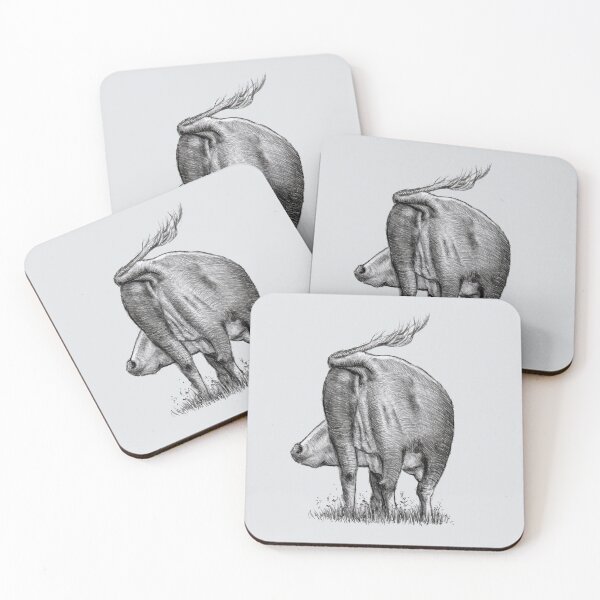 Item preview, Beef Cow from Rear, Pencil Drawing, Farm, Ranch Animal designed and sold by JoyfulWhimsy.