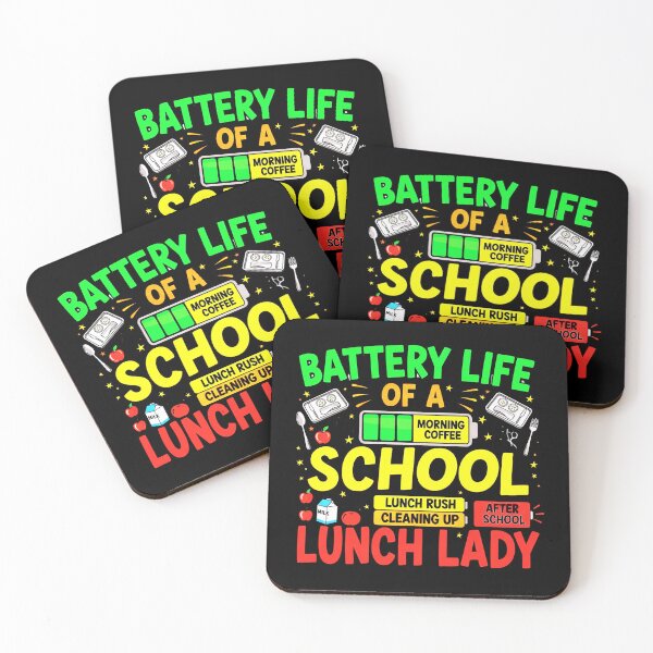 Item preview, Battery Life Of A School Lunch Lady, Funny, Cafeteria designed and sold by Teetreasure2.