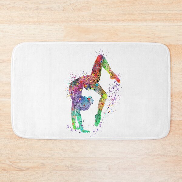 Item preview, Girl Gymnastics Tumbling Colorful Watercolor Art Gift designed and sold by LotusGifts.