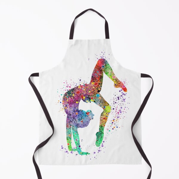 Item preview, Girl Gymnastics Tumbling Colorful Watercolor Art Gift designed and sold by LotusGifts.
