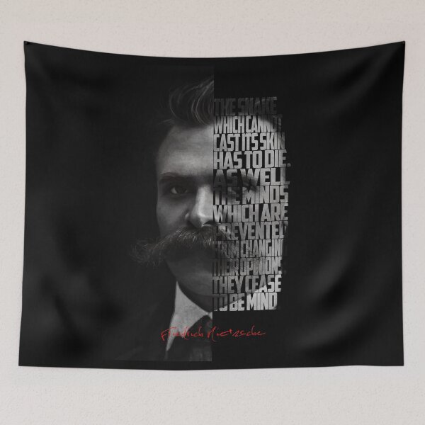 Item preview, Friedrich Nietzsche Portrait – Monochrome Minimalist Philosopher Art designed and sold by Enea Kelo.