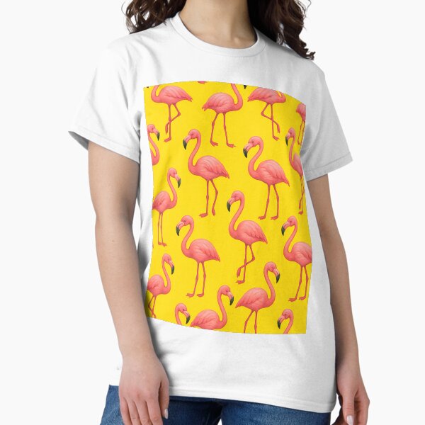Item preview, Pink Flamingos on Neon Yellow Background – Seamless Pattern designed and sold by ArtPricarpe.
