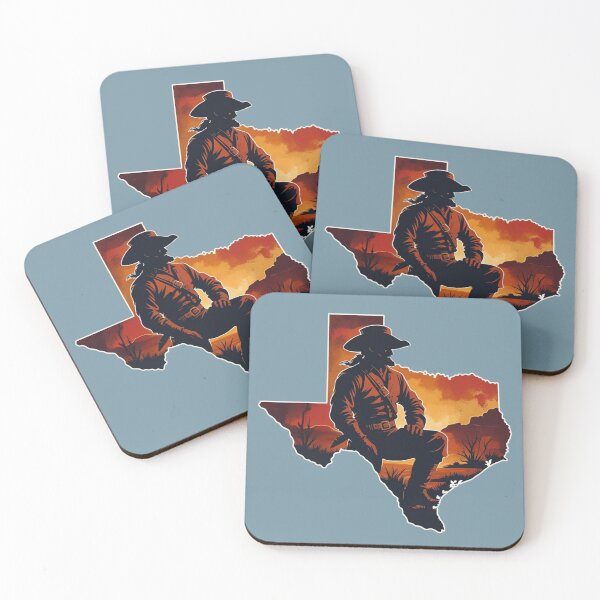 Item preview, Davy Crockett Texas Cowboy – Wild West Sunset Silhouette Art designed and sold by jelonkaa.