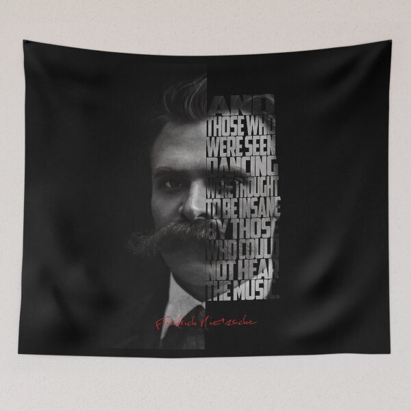 Item preview, Friedrich Nietzsche Portrait – Monochrome Minimalist Philosopher Art designed and sold by Enea Kelo.