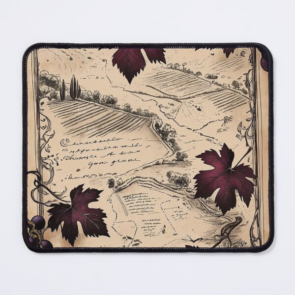 Item preview, The Vineyard Map – Notes in Wine and Leaf designed and sold by Deezyned.