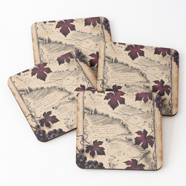 Item preview, The Vineyard Map – Notes in Wine and Leaf designed and sold by Deezyned.