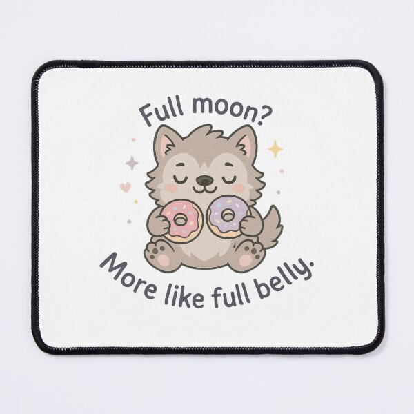Item preview, Cute Halloween Wolf – Kawaii Werewolf with Donuts, Funny Spooky Full Moon Design designed and sold by SearionStudio.