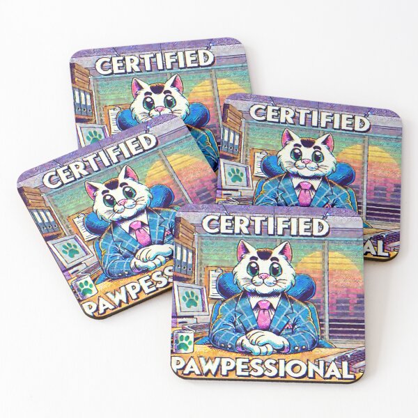 Item preview, Certified Pawfessional Office Cat Cartoon designed and sold by purrfectprints2025 .