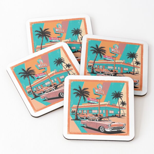 Item preview, Retro Roadside Motel – Vintage Americana Travel Poster designed and sold by Inkworksbyshery.