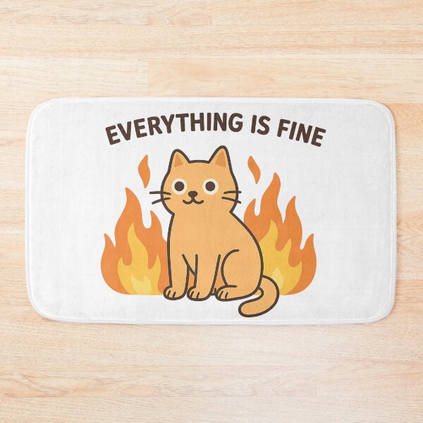 Item preview, Everything Is Fine Cat Meme designed and sold by Print_Drip.