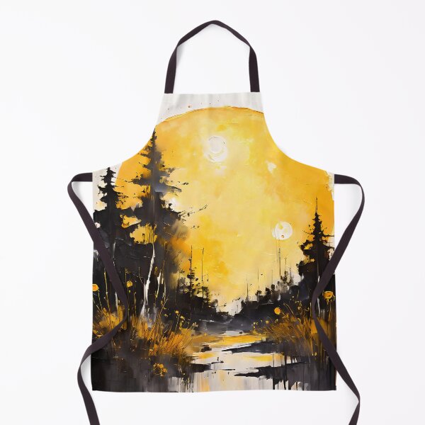 Item preview, Golden Full Moon Over Pine Forest – Watercolour Nightscape designed and sold by WiccaJourney.