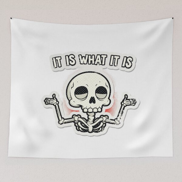 Item preview, It Is What It Is – Grunge Comic Skull Sticker designed and sold by 001Haiba.