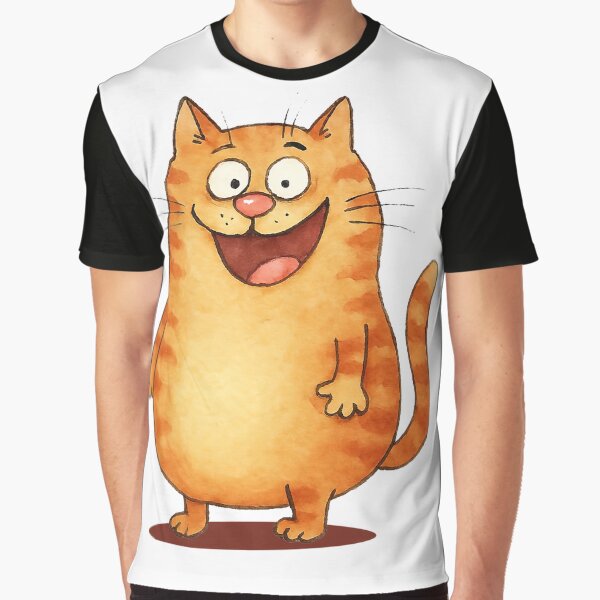 Item preview, Happy Cartoon Orange Cat – Cute Funny T-Shirt designed and sold by mywonderlense.