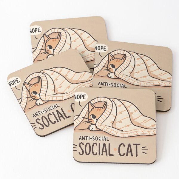 Item preview, Cosy Anti-Social Social Cat designed and sold by purrfectprints2025 .