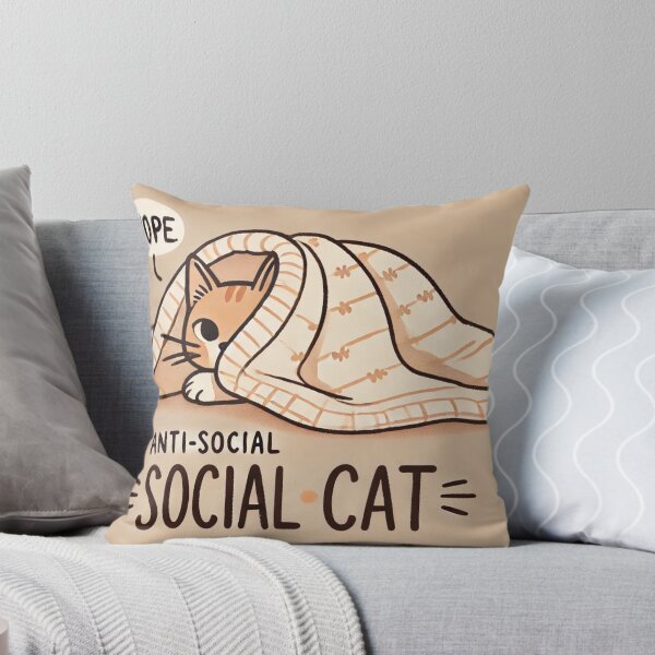 Item preview, Cosy Anti-Social Social Cat designed and sold by purrfectprints2025 .