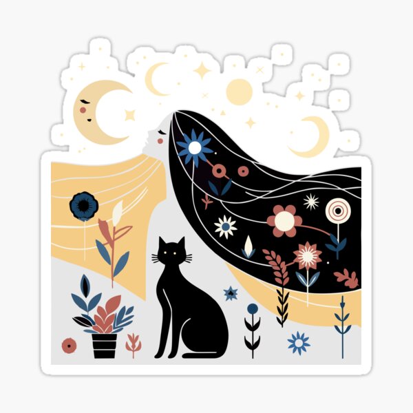Aperçu de l'œuvre Harmonie au clair de lune – Nuit florale féminine créée et vendue par ElisabethRaven.