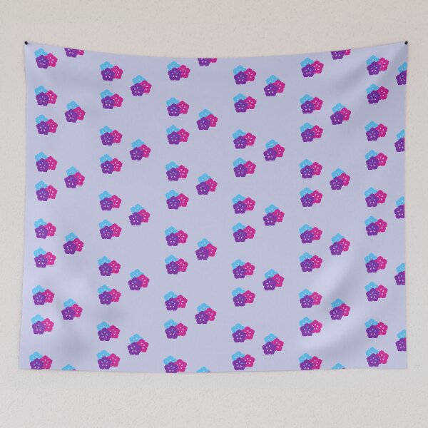Item preview, Blue, purple and pink flowers pattern design designed and sold by Pip'sCorner.