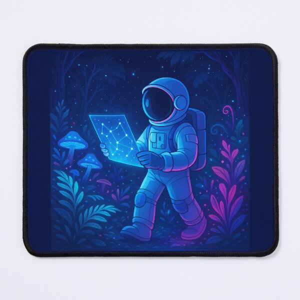 Item preview, Neon Nightwalk: Astronaut in the Cosmic Forest designed and sold by HEERMANArt.
