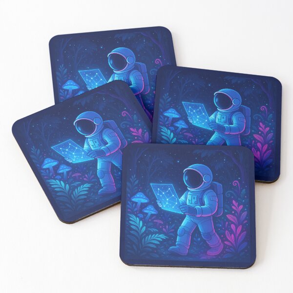 Item preview, Neon Nightwalk: Astronaut in the Cosmic Forest designed and sold by HEERMANArt.