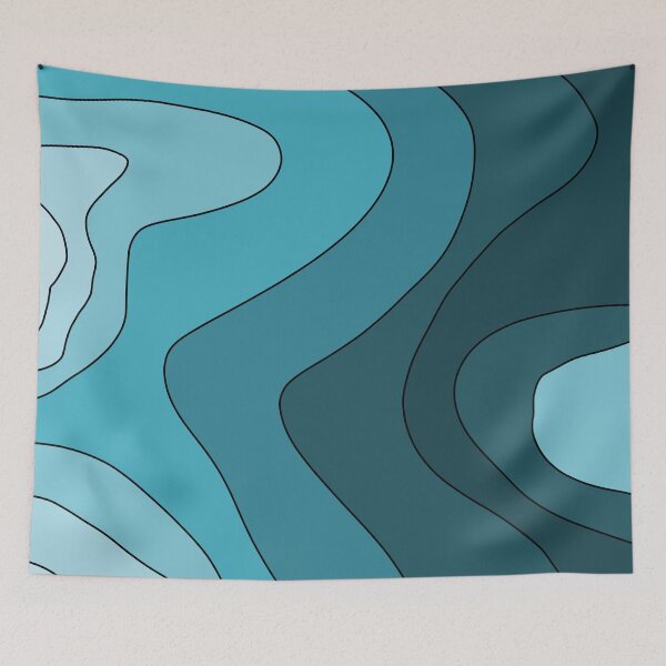 Item preview, Aesthetic vibrant blue wave pattern designed and sold by TAbstractDesign.