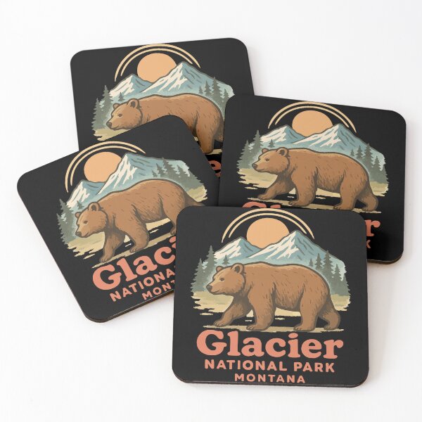 Item preview, Glacier National Park Montana Bear Retro designed and sold by TomFrontierArt.