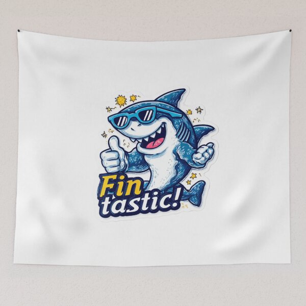Item preview, Fin-tastic! Cool Shark Pun Sticker designed and sold by Blurbean.