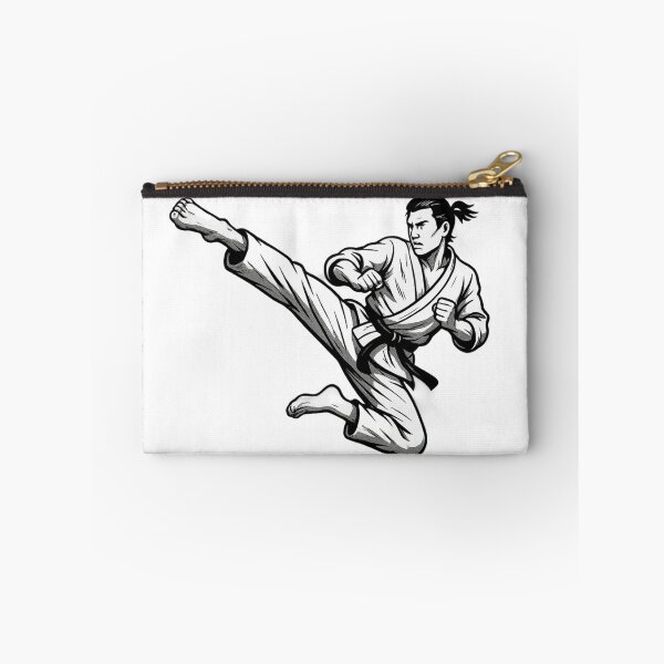 Item preview, Flying Side Kick Karate Illustration – Martial Arts Black Belt Design designed and sold by DojoVibe.