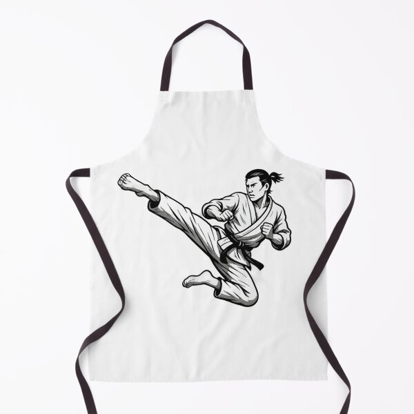 Item preview, Flying Side Kick Karate Illustration – Martial Arts Black Belt Design designed and sold by DojoVibe.