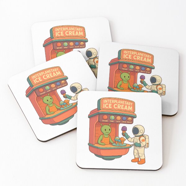 Item preview, Intergalactic Ice Cream Stand: Astronaut & Alien Scoop the Cosmos designed and sold by HEERMANArt.