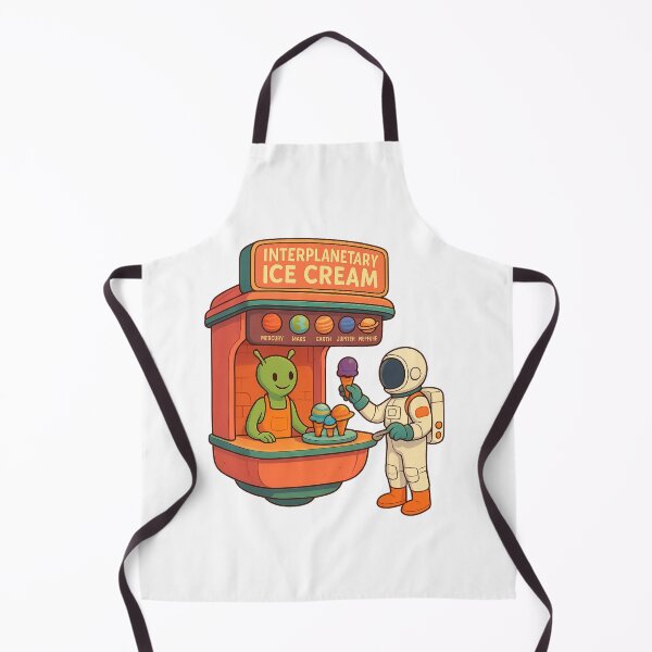Item preview, Intergalactic Ice Cream Stand: Astronaut & Alien Scoop the Cosmos designed and sold by HEERMANArt.