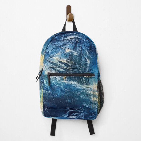 Item preview, Wagner's Flying Dutchman, Impressionist Ship Painting in Blue designed and sold by helgekerler.