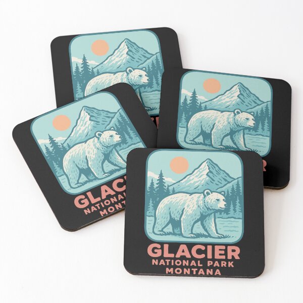 Item preview, Glacier National Park Montana Bear Retro Vintage designed and sold by TomFrontierArt.