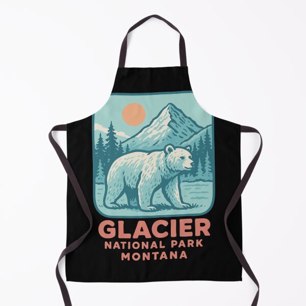Item preview, Glacier National Park Montana Bear Retro Vintage designed and sold by TomFrontierArt.