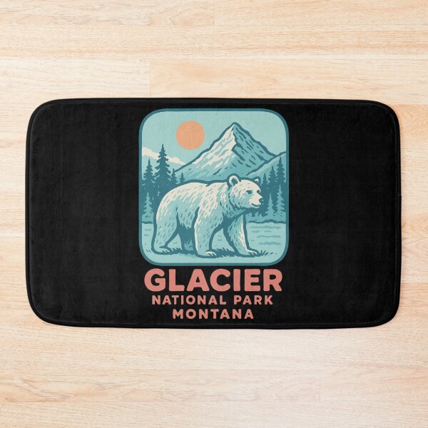 Item preview, Glacier National Park Montana Bear Retro Vintage designed and sold by TomFrontierArt.
