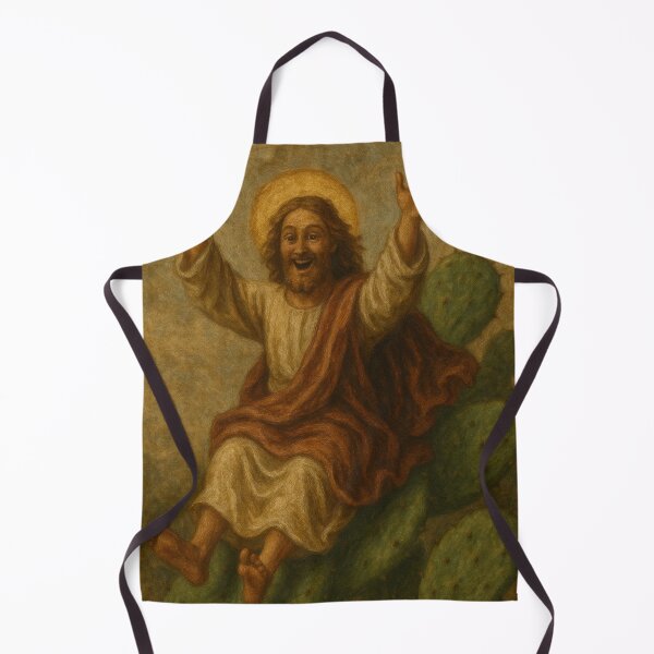 Item preview, Jesus Joyfully Sliding Down Prickly Pear Cactus Leaves – Renaissance-Style Painting designed and sold by BloomOfDesign.