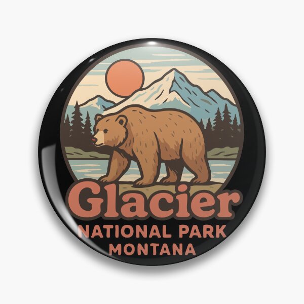 Item preview, Glacier National Park Bear Retro designed and sold by TomFrontierArt.