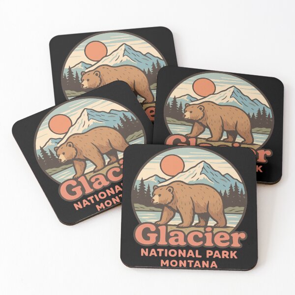 Item preview, Glacier National Park Bear Retro designed and sold by TomFrontierArt.