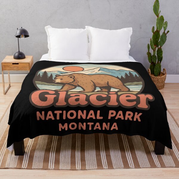 Item preview, Glacier National Park Bear Retro designed and sold by TomFrontierArt.