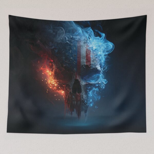 Item preview, American Flag and Skull Abstract Art designed and sold by Jades-Corner.