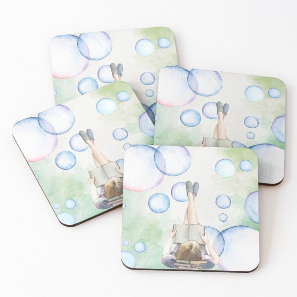 Item preview, Watercolor Illustration – Reading Among Bubbles designed and sold by Softglow-Studio.