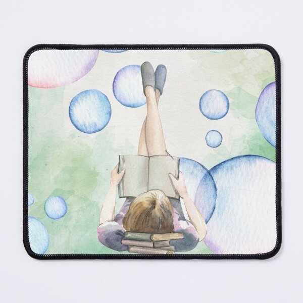 Item preview, Watercolor Illustration – Reading Among Bubbles designed and sold by Softglow-Studio.