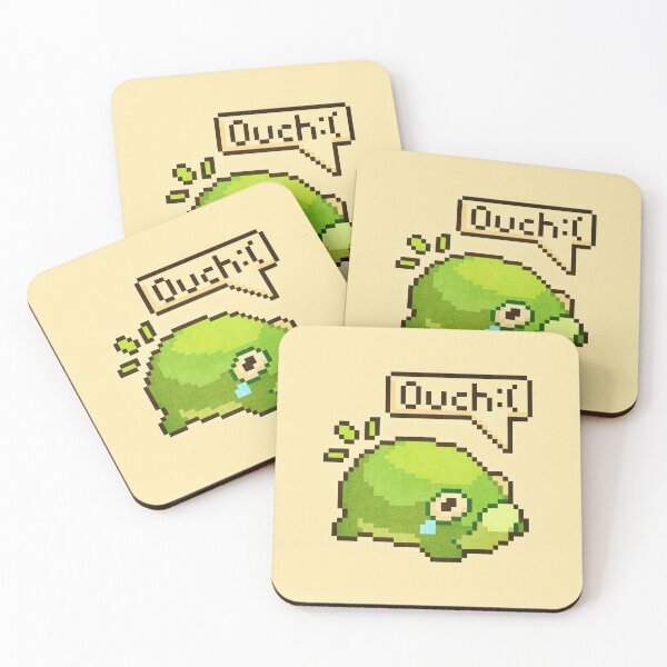 Item preview, Cute Frog Back Pain Pixel Art Ouch Funny Design designed and sold by PixelDrukiPL.