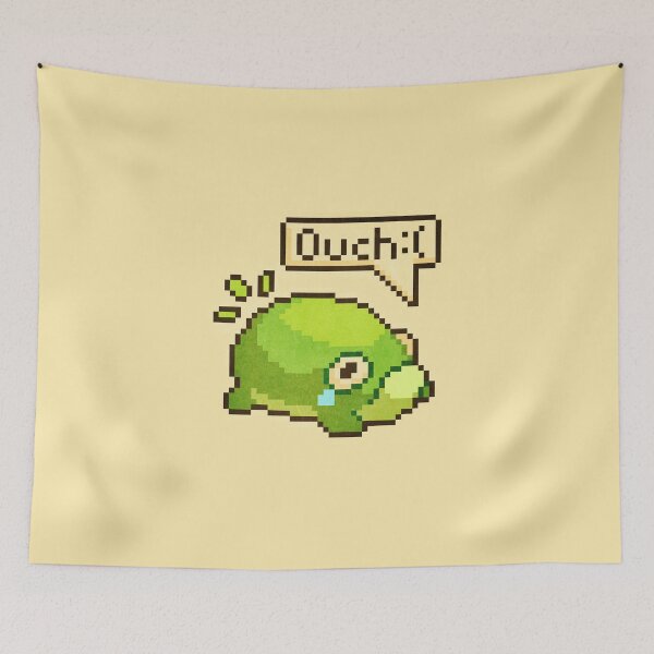Item preview, Cute Frog Back Pain Pixel Art Ouch Funny Design designed and sold by PixelDrukiPL.