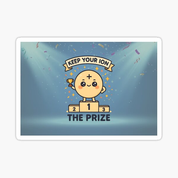 Item preview, Keep Your Ion The Prize – Cute Chemistry Cartoon Science Pun designed and sold by daintyriot.