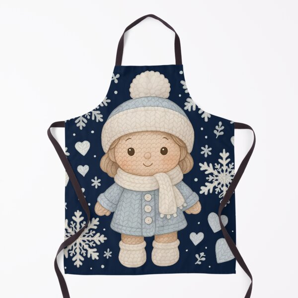 Item preview, Whimsical Winter Crochet Baby Doll Vector – Cozy Snowflakes & Knitted Hearts Pattern designed and sold by MAGICKEY2024.