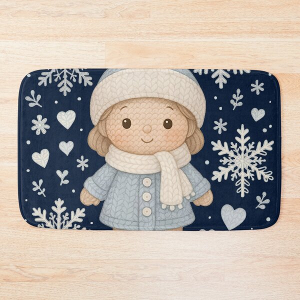 Item preview, Whimsical Winter Crochet Baby Doll Vector – Cozy Snowflakes & Knitted Hearts Pattern designed and sold by MAGICKEY2024.