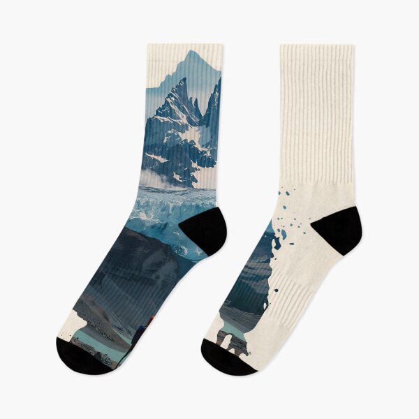 Item preview, Patagonia Chile Silhouette Double Exposure Mountain Travel Poster designed and sold by Ceemko's Vintage Corner.