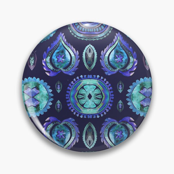 Item preview, Suzani watercolor handcrafted	 designed and sold by Alessandro Remo Mazzoni Remotextiles.