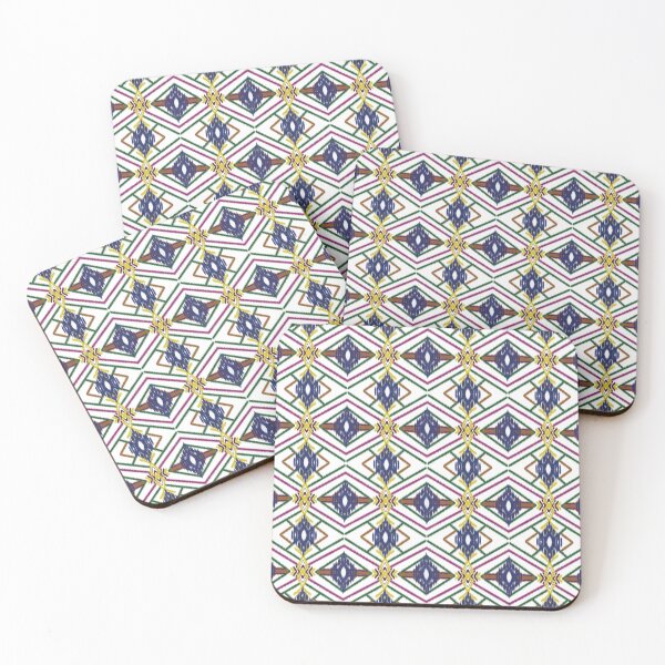 Item preview, Colorful Geometric Ikat Diamond Pattern in Blue, Yellow, and Magenta designed and sold by MJMiraathita.