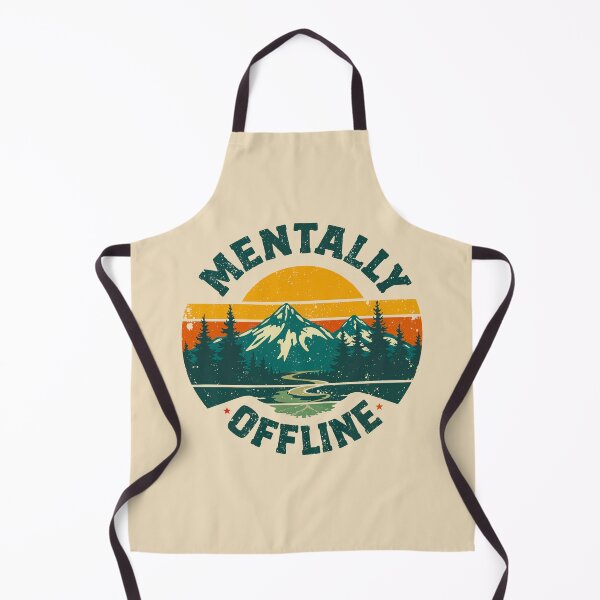 Item preview, Mentally Offline Retro Mountain Sunset | Hiking, Camping & Nature Adventure designed and sold by AngelottiCR.